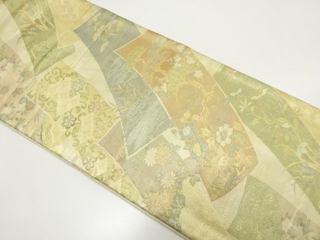 JAPANESE KIMONO / FUKURO OBI / SAGANISHIKI / WOVEN FLOWERS